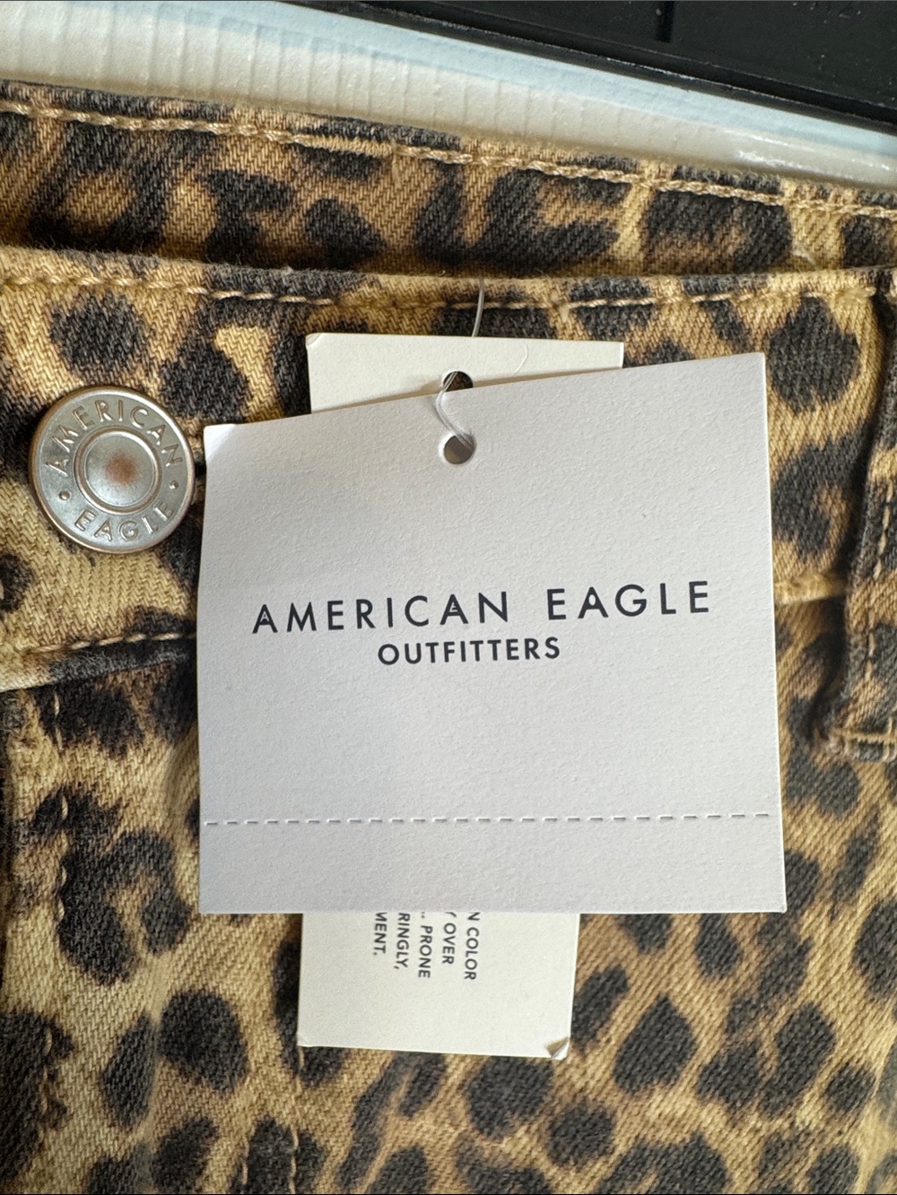 AE Baggy Wide Leg Leopard Print Low Rise Jeans Size 14L - Picture 6 of 8